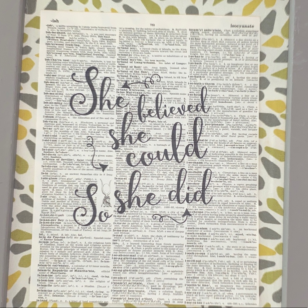 She Believed She Could so She Did Dictionary Art Print